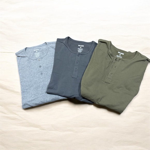 True Classic Other - True Classic Men's Henley Shirt 3-Pack - Gray, Dark Gray, Olive